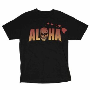 Aloha T Shirt Skull Graphic Islands Orange Y2K